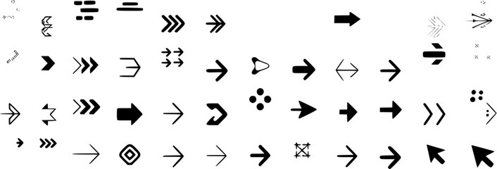 Fototapete - Arrow vector set collection design elements for ui ux web graphic design and creative projects resource pack on transparent background