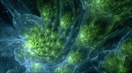 Poster - imaginatory lush fractal texture generated image abstract background, no logos, no brands