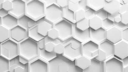 Poster - White abstract hexagon pattern background