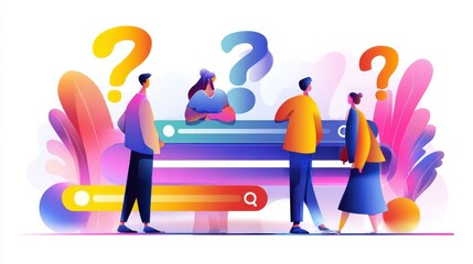 Poster - Website menu bar abstract concept vector illustration set. Guides, FAQ and support landing page sections. Company information, user interface, UI element, customer help, contact us abstract metaphor.