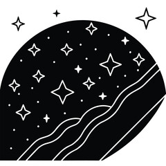 Poster - Enchanting night sky illustration featuring stars constellations and celestial elements perfect for backgrounds posters or designs needing a touch of magic and wonder with vibrant