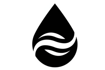Poster - Clean water drop graphic with abstract wave design, ideal for branding and water conservation themes projects.