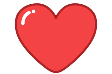 Poster - A charming red heart graphic with a highlight element, perfect for expressing love, affection, or use in designs related to Valentine's Day.