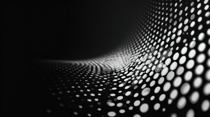 Aufkleber - Abstract dark radial dot pattern forming a tunnel, creating a modern dark design concept