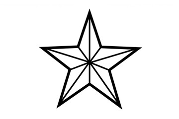 Poster - Classic five-pointed star graphic featuring a bold outline and internal lines, suitable for logos, icons, or decorative graphic design projects.