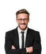 © Nadya - Confident businessman smiling in formal attire portrait professional isolated on transparent background