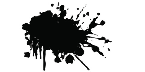 Aufkleber - Patterns of white paint from a brush on a black background. Paint splatter texture
