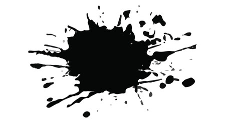 Aufkleber - Patterns of white paint from a brush on a black background. Paint splatter texture
