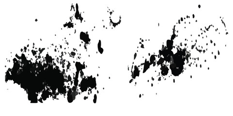 Aufkleber - Patterns of white paint from a brush on a black background. Paint splatter texture
