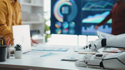 Poster - AI-generated data analytics inform a consultant guidance, refining market strategies and enhancing business collaboration. Noogenesis AI