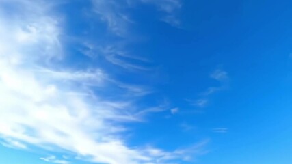 Wall Mural - AI-generated illustration of a clear blue sky with white clouds moving along with the wind