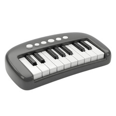 Fototapete - Stylized Gray And White Toy Piano With Black And White Keys On Transparent Background