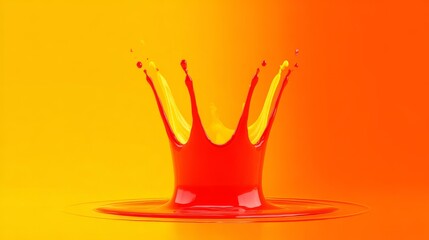 Poster - Dramatic lighting illuminates an abstract, swirling mix of red and yellow liquid, evoking the image of flickering flames surrounded by glowing particles