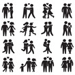 © Ayesha - Collection of diverse couple icons representing love and relationships in various poses