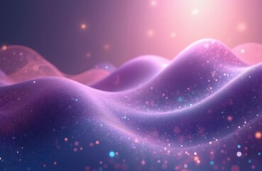 Fototapete - Abstract 3D render features dynamic waves with futuristic glowing effect. Purple metallic chrome wave design creates modern digital illustration for tech business background.