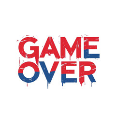 Poster - Illustration of the words game over with distressed texture for gaming end screen and esports design needs on transparent background