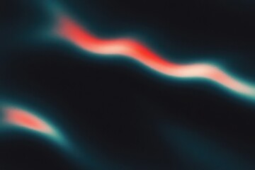 Poster - Vibrant red and blue light leak. Abstract dark background with blurred iridescent colors. Film grain overlay for design.