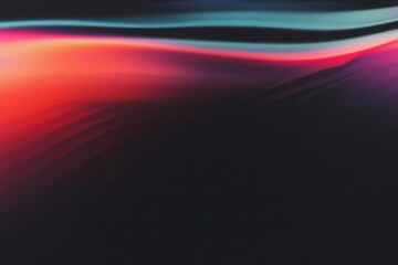 Poster - Abstract black background with vibrant red, pink, and blue light waves. Modern digital art for design and wallpaper. Light effect.