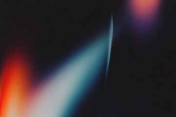 Poster - Abstract light leak effect with vivid colors and dark background. Bokeh overlay with grain filter for photography and video.