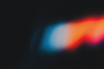 Poster - Colorful light leak with blue, red, and orange tones crossing a dark background provides an abstract overlay texture.