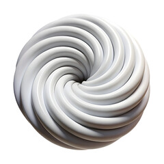 Poster - White swirl of glossy twisted pipes forming a donut shape. Modern abstract 3d render of wavy circular lines on transparent background.
