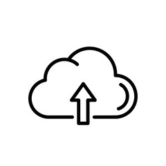 Fototapete - Cloud upload icon in minimalistic design with arrow symbol  
