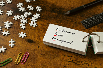 Poster - There is word card with the word Enterprise Risk Management. It is as an eye-catching image.