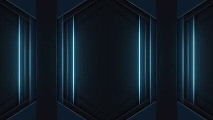 Wall Mural - This stock motion graphic video of Abstract Dark Blue Geometric Background with gentle overlapping curves on seamless loops