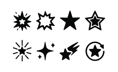 Poster - Star and burst silhouette icon set. celestial designs for creative projects.