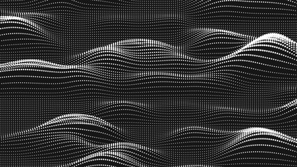 Poster - Point wave noise texture. Abstract dot background. Technological cyberspace background.