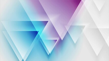 Poster - Blue purple geometric tech background with glossy triangles. Seamless looping abstract concept motion design. Video animation Ultra HD 4K 3840x2160
