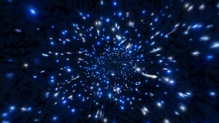 Poster - Abstract blue starry background with swirling light and motion  