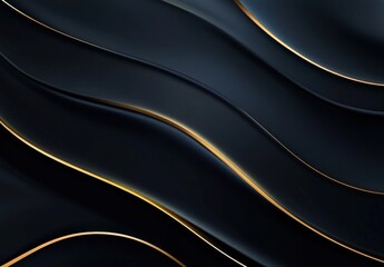 Fototapete - Smooth elegant black satin texture abstract background. Luxurious background design