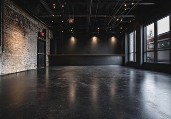 Poster - Texture dark concrete floor