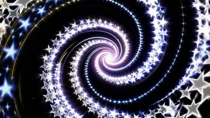 Poster - Spiral of shining stars in a cosmic vortex with dark background  