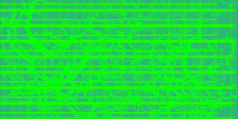 Aufkleber - Abstract digital texture featuring bright green tangled lines over a dark cyan background with a layered grid effect, resembling chaotic neural networks or electric wiring.