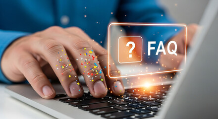 Poster - Frequently asked questions faq online help support customer service assistance information guide answers tips 101