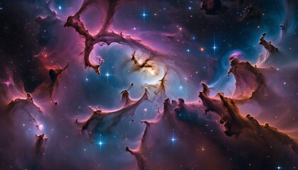 Wall Mural - Majestic Cosmic Nebula with Stars