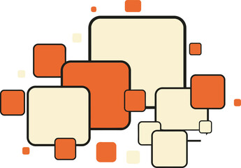 Poster - Abstract geometric shapes with orange and beige squares in modern vector design for creative projects and digital art