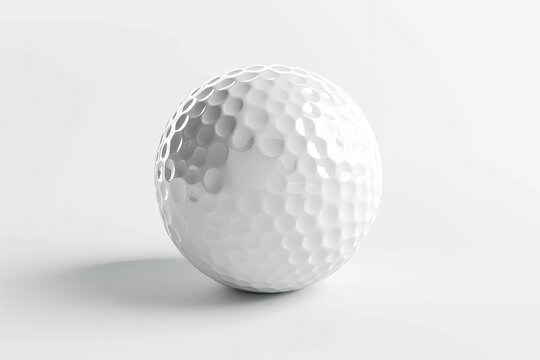 3D Rendering a New White Golf Ball with Clipping Path Isolated on White