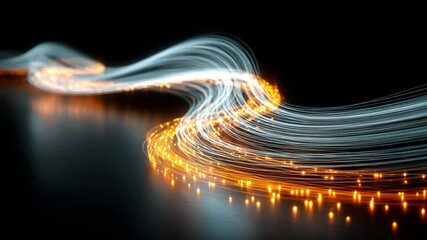 Poster - Long Exposure Night City Lights with Light Trails and Reflections