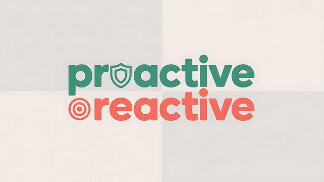 Proactive and Reactive logo images, banner design, created with generative ai