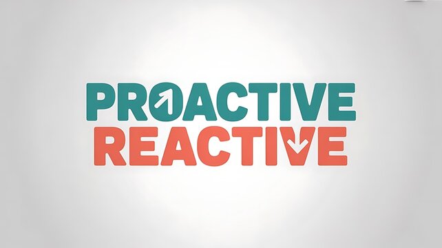 Proactive and Reactive logo images, banner design, created with generative ai