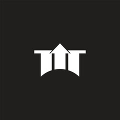 Poster - letter m arrow up geometric building abstract logo vector