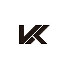 Poster - letter vtk simple geometric stripes line logo vector