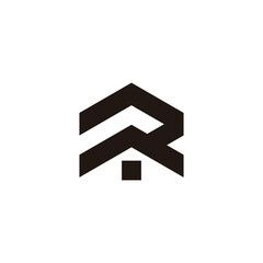Poster - letter r home simple geometric roof logo vector