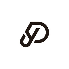 Poster - letter jp simple geometric linked lines logo vector