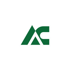 Poster - triangles letter ac slice green logo vector