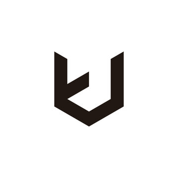 letter vt simple geometric lines logo vector