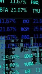 Poster - Animation of stock market over cityscape